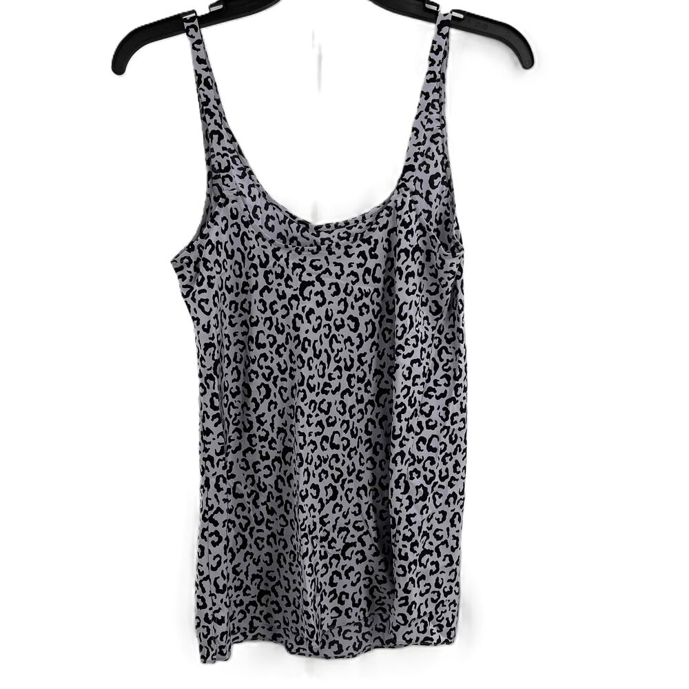 Tibi Leopard Print Sleeveless Silk Tank Top Scoop Neck Womens Size 2
